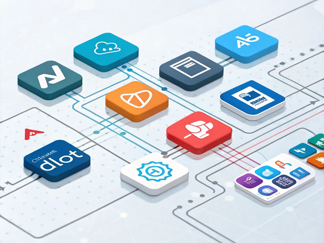 A visual representation of data flowing seamlessly between different business systems, such as CRM, accounting software, and marketing automation tools, highlighting the interconnectedness and efficiency gained through integration.