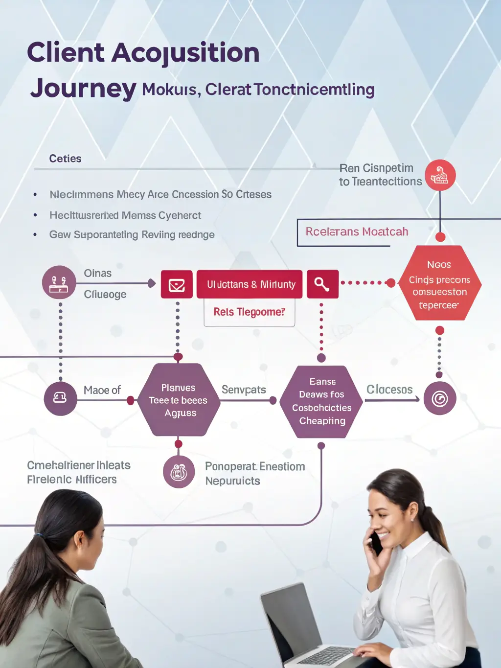 A visually appealing graphic illustrating the journey of a customer from initial contact to successful conversion, highlighting the impact of effective communication on sales.