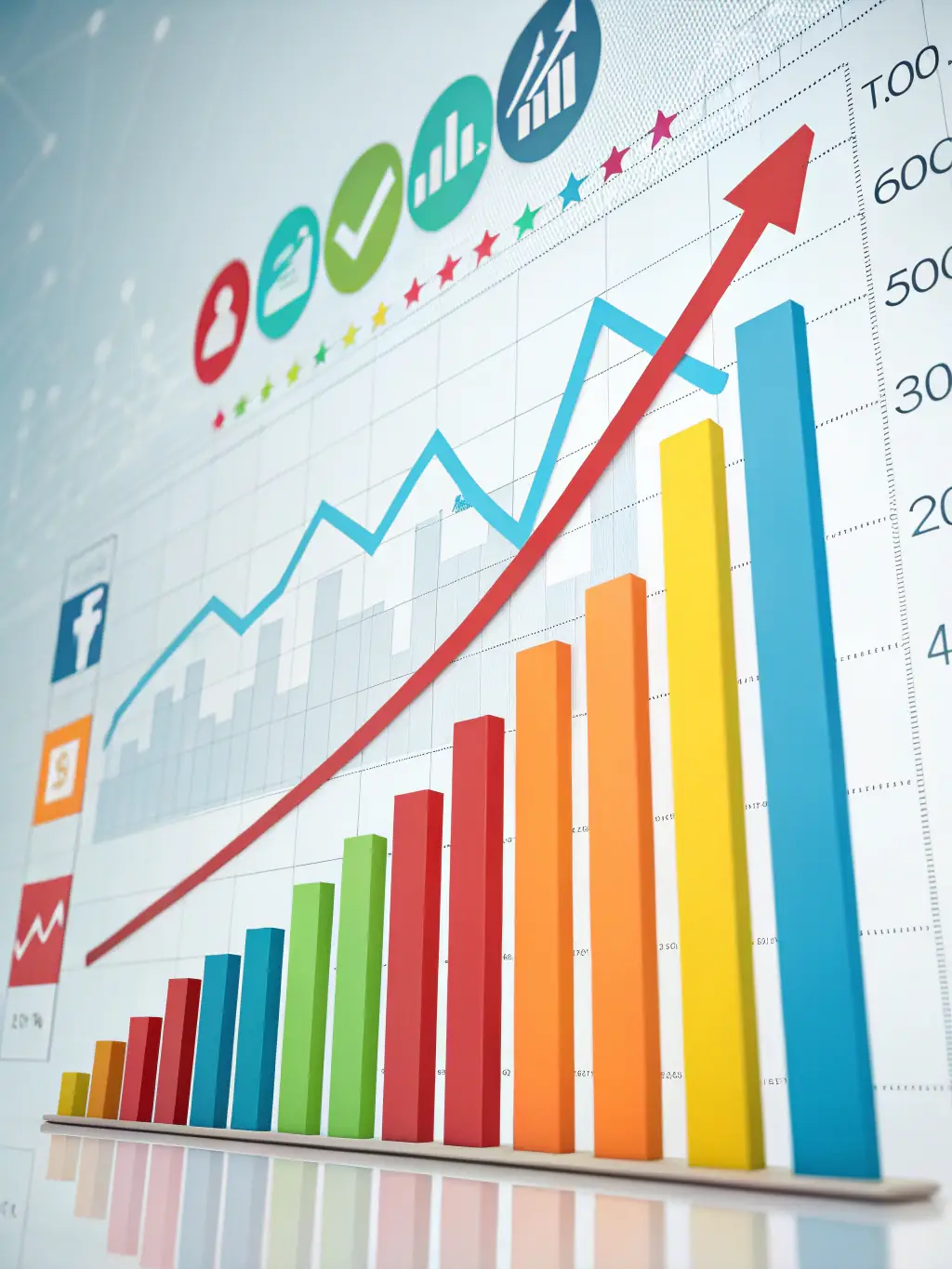 A visually appealing infographic illustrating the impact of effective communication on business growth, emphasizing H Family's data-driven approach.
